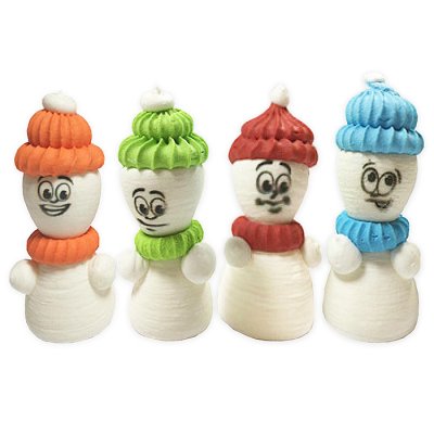 снеговики в вязаной шапке